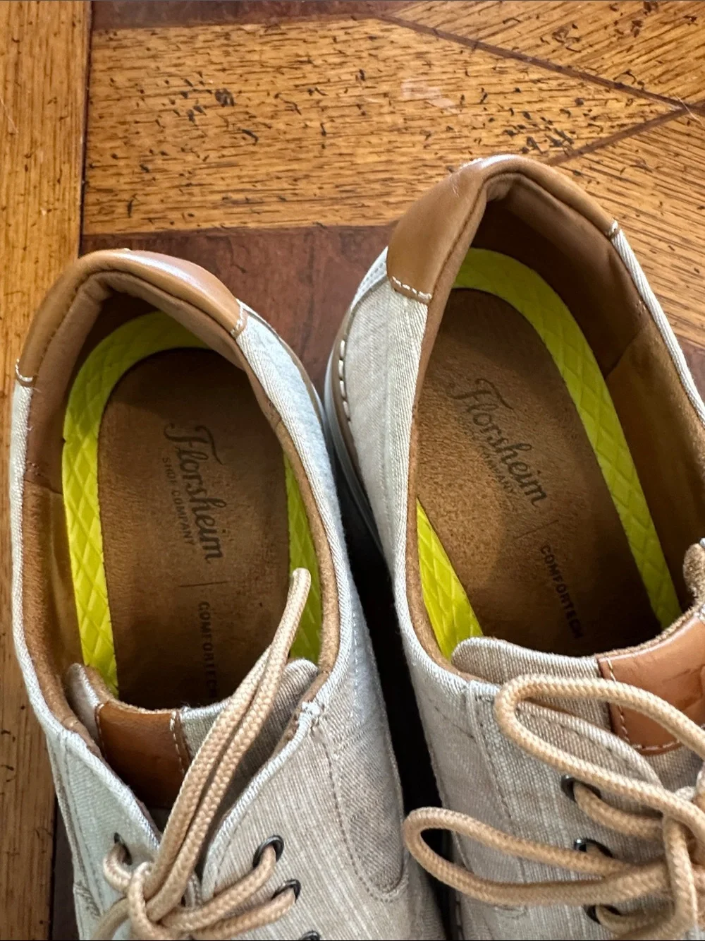 Florsheim Beige Linen Lace-Up Oxfords